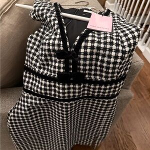 Avec Les Filles Monochrome Checkered Dress